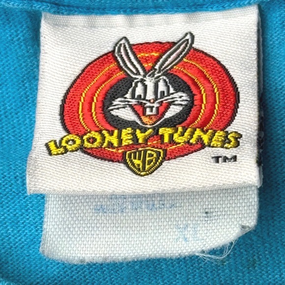Vintage 1997 Looney Tunes Tweety Bird Sez Who Graphic T Shirt XL Blue Freeze - Picture 2 of 9